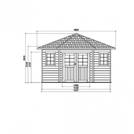Abri de jardin NANCY en bois 7,78 m², Toiture Shingle rouge - Imagen 2