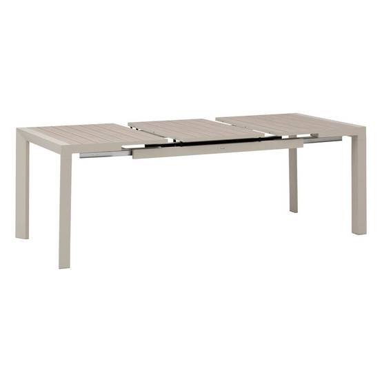 Hesperide - Table de jardin extensible "Évasion" effet bois lin & argile 8 places lates en aluminium - Hespéride - Image 5