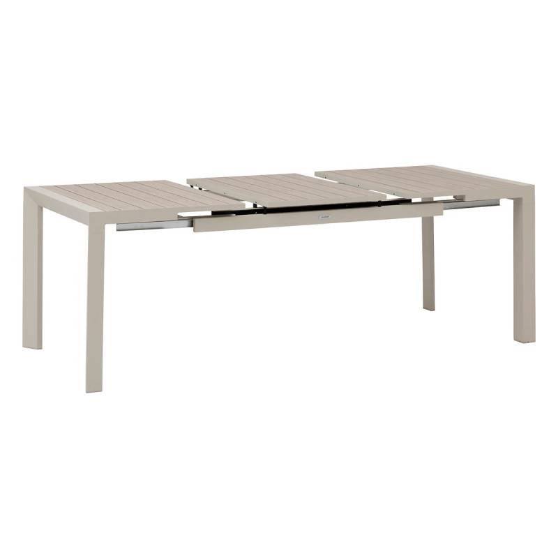 Hesperide - Table de jardin extensible "Évasion" effet bois lin & argile 8 places lates en aluminium - Hespéride - Image 6