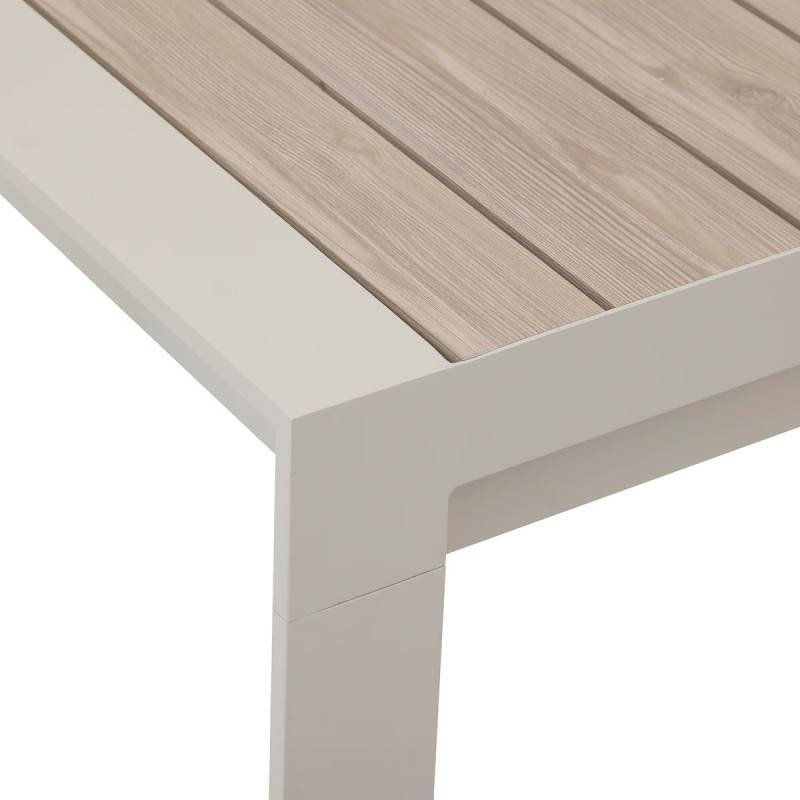 Hesperide - Table de jardin extensible "Évasion" effet bois lin & argile 8 places lates en aluminium - Hespéride - Image 7