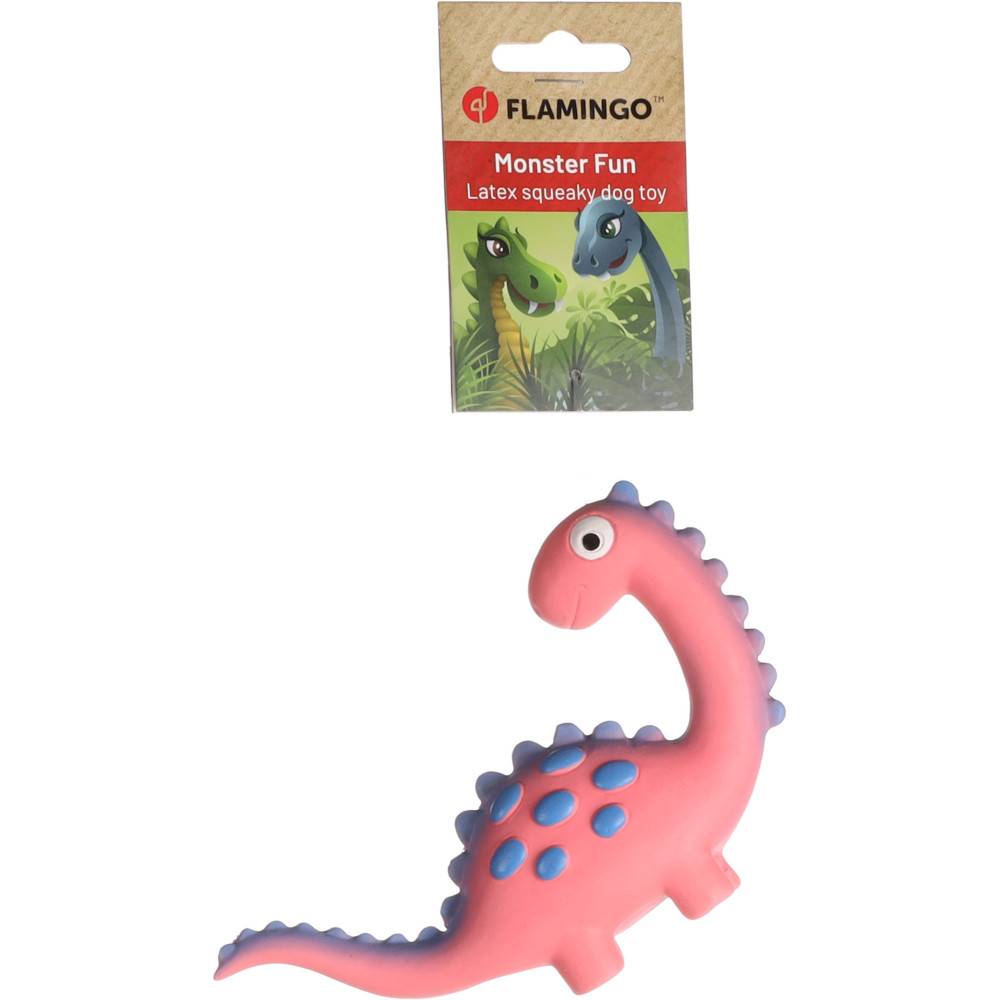 Flamingo - jeux Dinosaure rose en latex hauteur 10 cm pour chien - Imagen 3