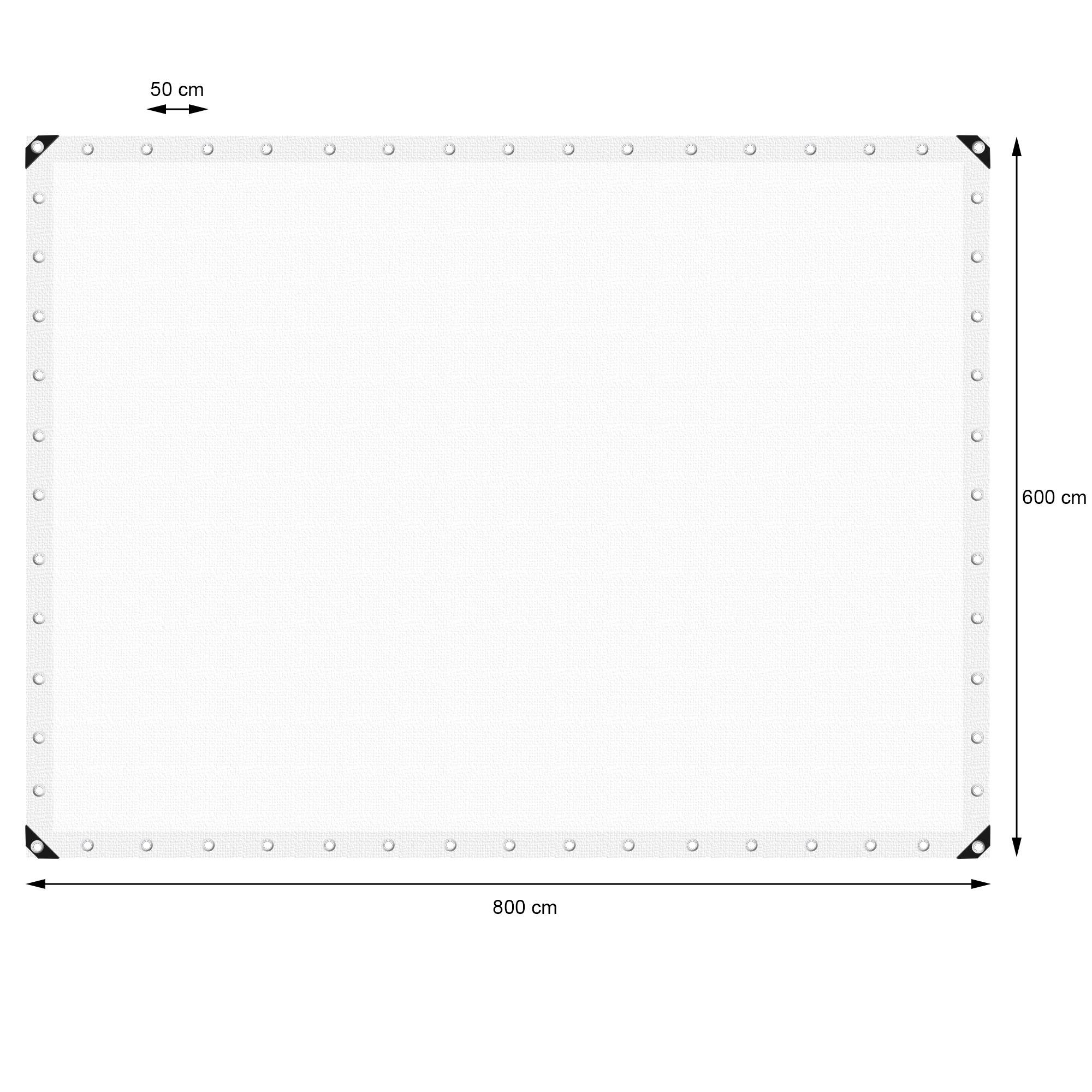 Ecd-Germany - Bâche de Protection Imperméable à l'Eau avec Oeillets - 6x8m 48m² 180g/m² - Polyéthylène PE Blanc - Résistant à la Moisissure - Imagen 5