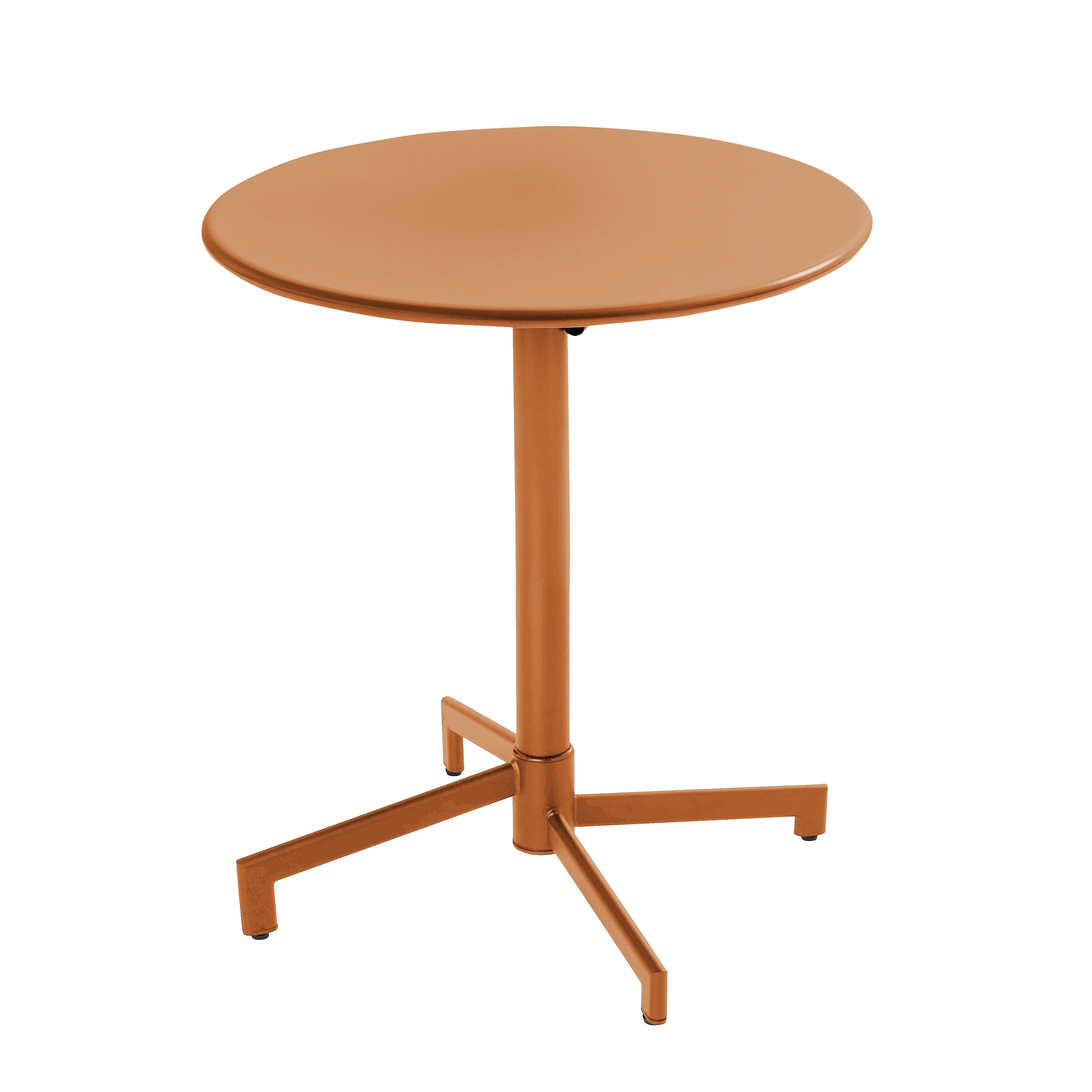 Oviala - Table de jardin ronde bistrot avec plateau rabattable 70 cm caramel Palavas - Oviala - Image 1