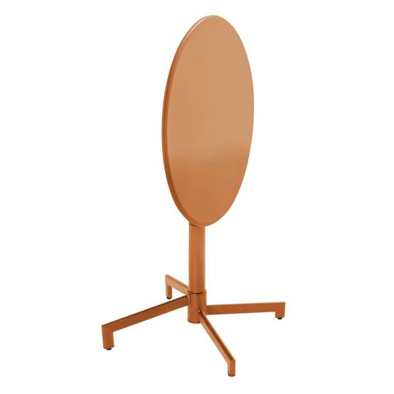Oviala - Table de jardin ronde bistrot avec plateau rabattable 70 cm caramel Palavas - Oviala - Image 5