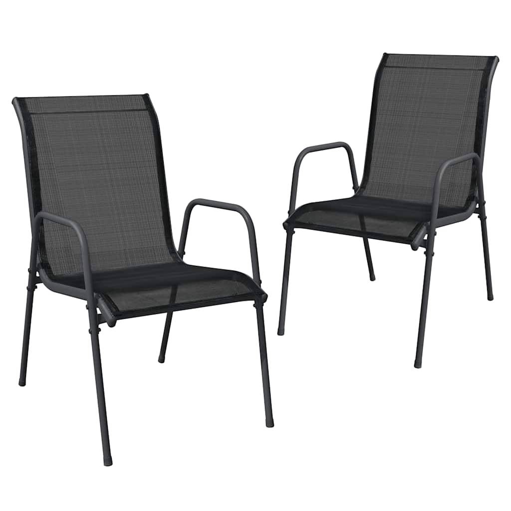 PANGIVO - Chaises de jardin Acier et textilène Noir 51 x 66 x 88 cm - PANGIVO - Image 2