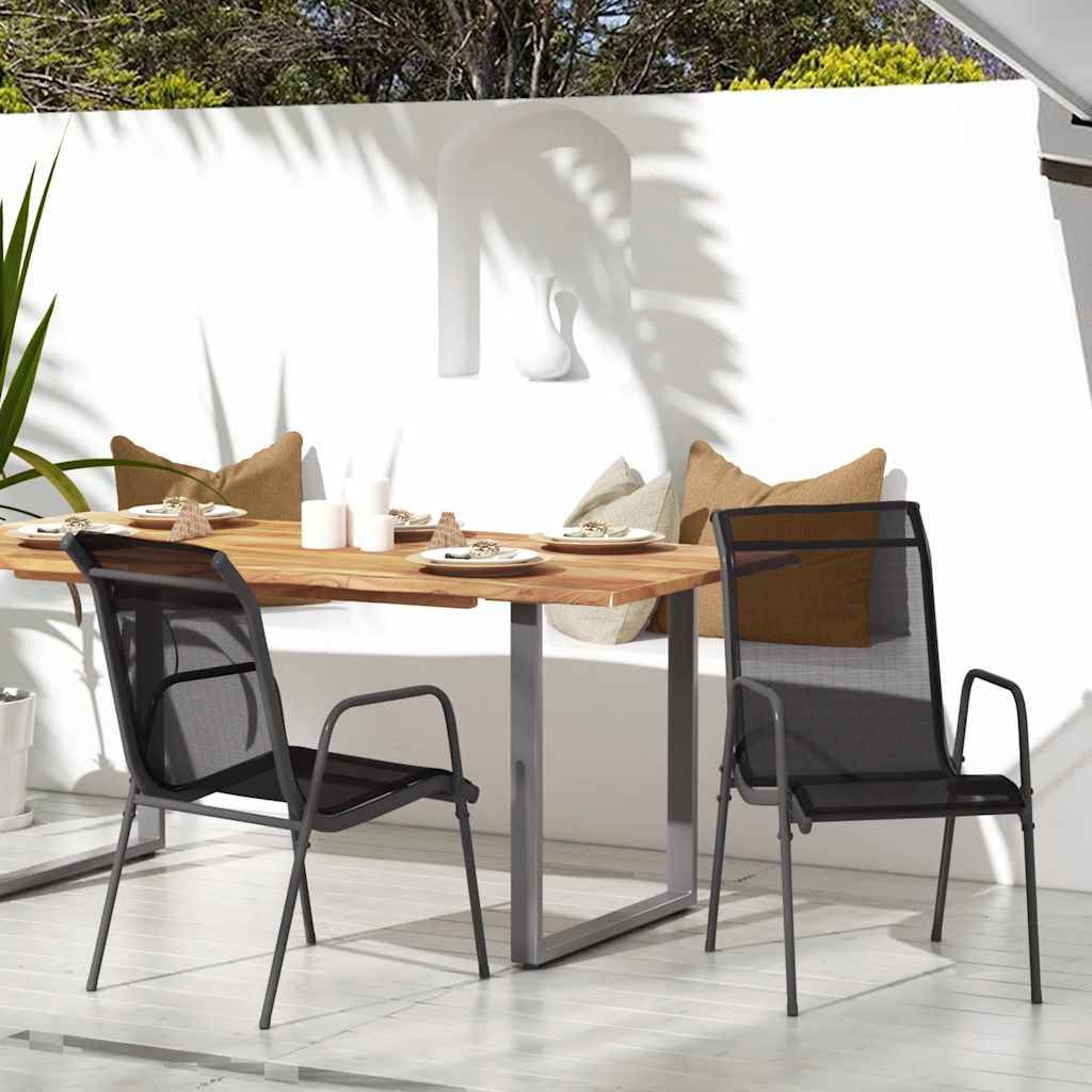 PANGIVO - Chaises de jardin Acier et textilène Noir 51 x 66 x 88 cm - PANGIVO - Image 1