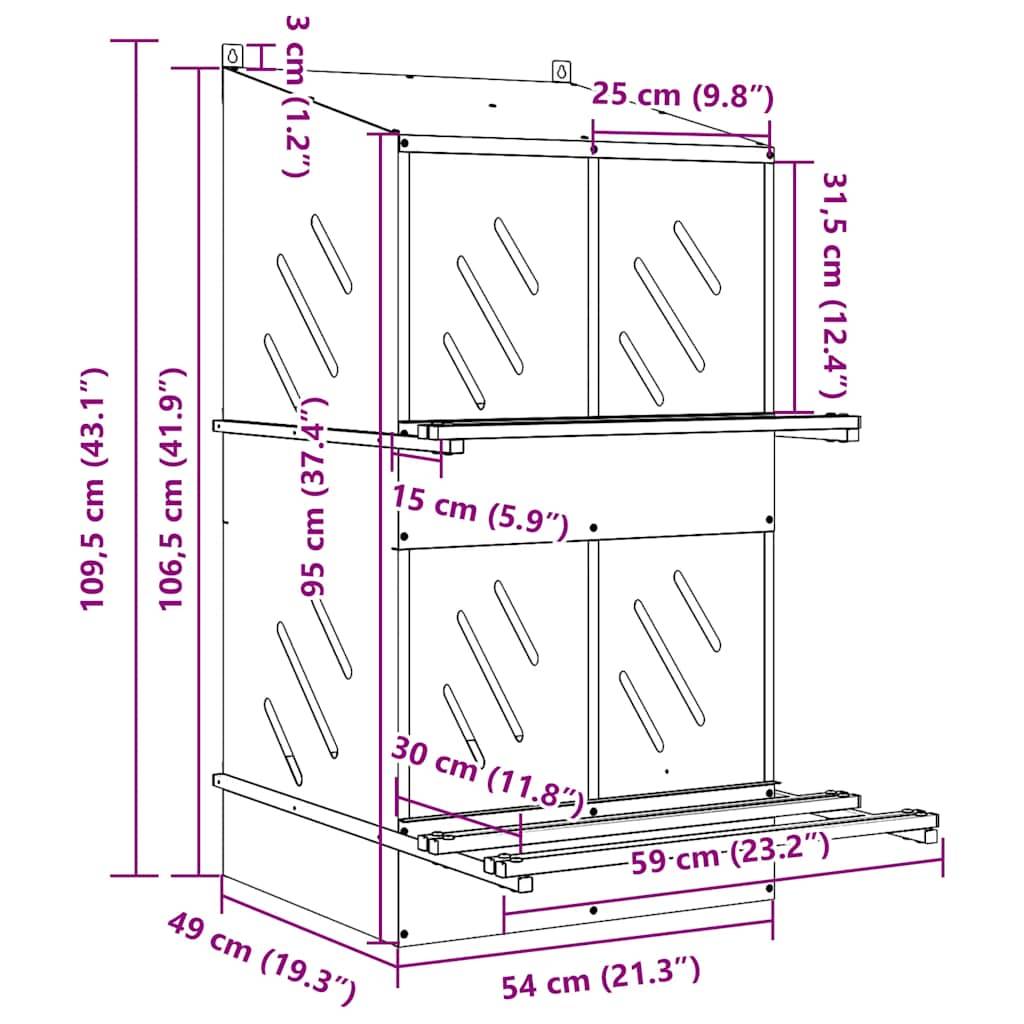 Pondoir de Poules 4 Compartiments Acier Galvanisé Nichoir Double Étage – ComfortXL Outdoor Living - Image 10