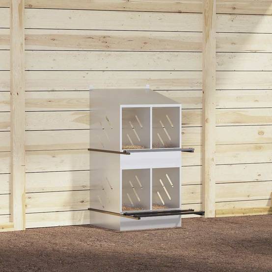 Pondoir de Poules 4 Compartiments Acier Galvanisé Nichoir Double Étage – ComfortXL Outdoor Living - Image 4