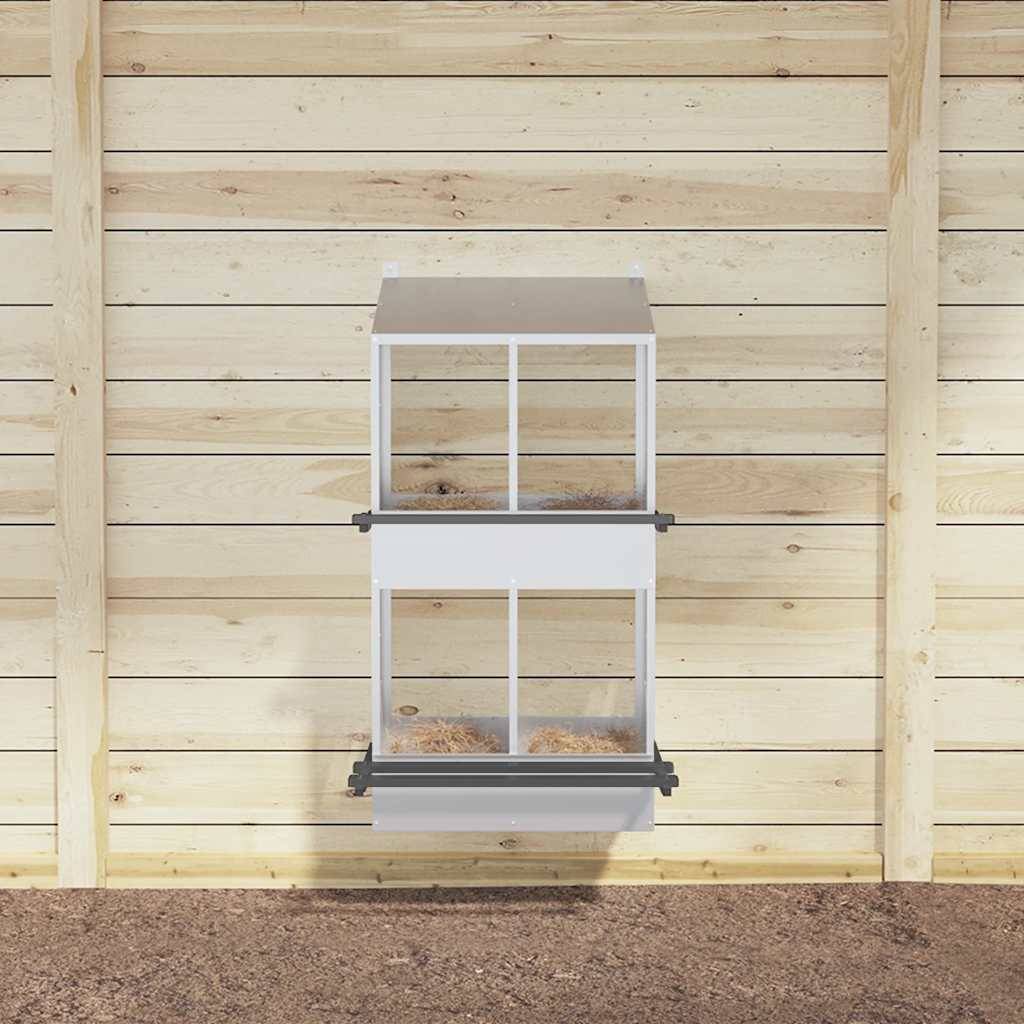 Pondoir de Poules 4 Compartiments Acier Galvanisé Nichoir Double Étage – ComfortXL Outdoor Living - Image 3