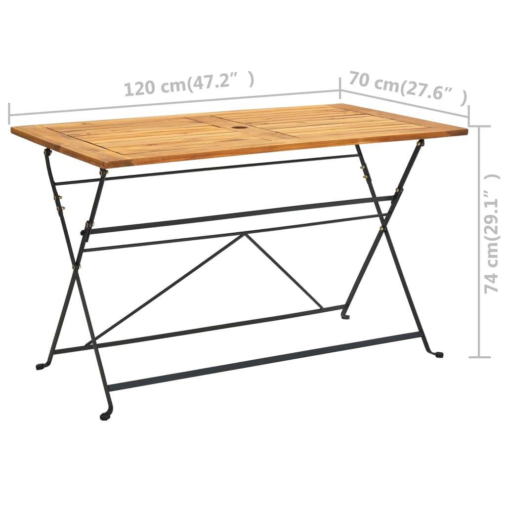 PANGIVO - Table pliable de jardin bois d'acacia massif 120 x 70 x 74 cm - PANGIVO - Image 6
