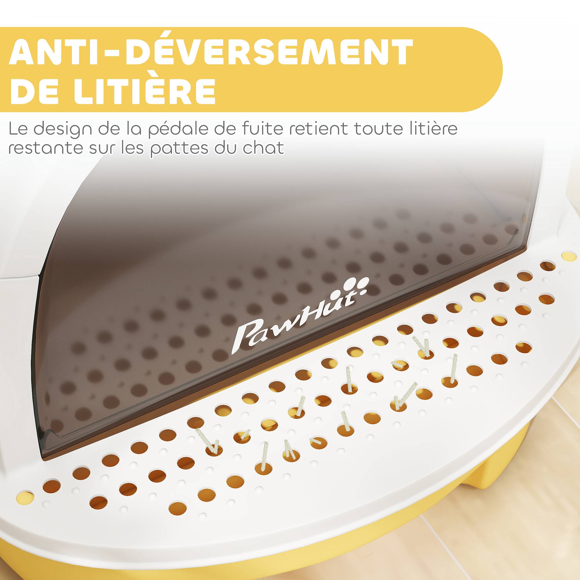 ComfortXL - Maison de toilette PP intérieur filtre charbon actif porte translucide 40x52x39cm jaune - ComfortXL Outdoor Living - Image 8