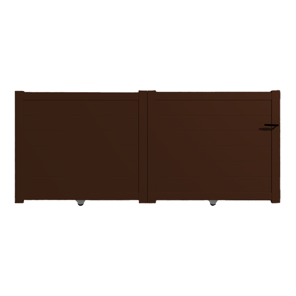 Portail Packit - Portail alu coulissant plein en kit dim. L.3000 (entre piliers) X H.1700 mm  Marron (RAL 1247)
