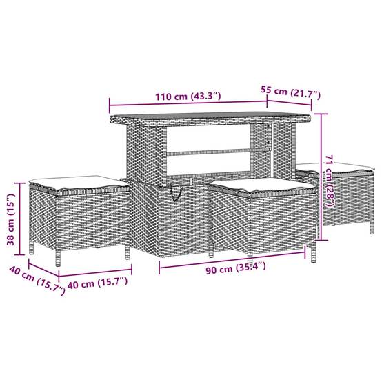 Salon de jardin 12 places acacia et polyrotin modulable pour extérieur Noir – ComfortXL Outdoor Living - Image 9