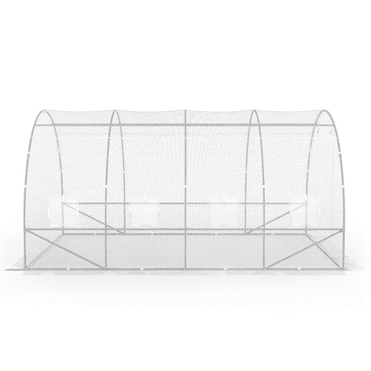 IDMARKET - Serre de jardin tunnel 12m² 4 x 3 x 2 m acier galvanisé + bâche anti-UV avec porte et fenêtres ZEBRA blanche - Image 6