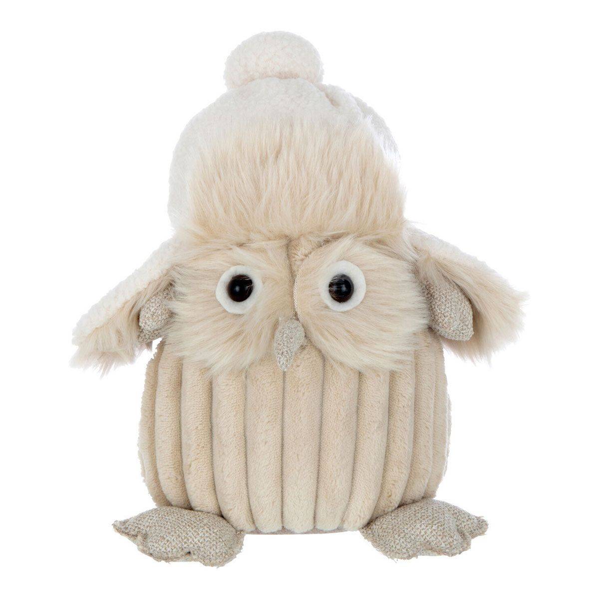 J-Line - Statuette Déco Hibou "Charley" 26cm Beige