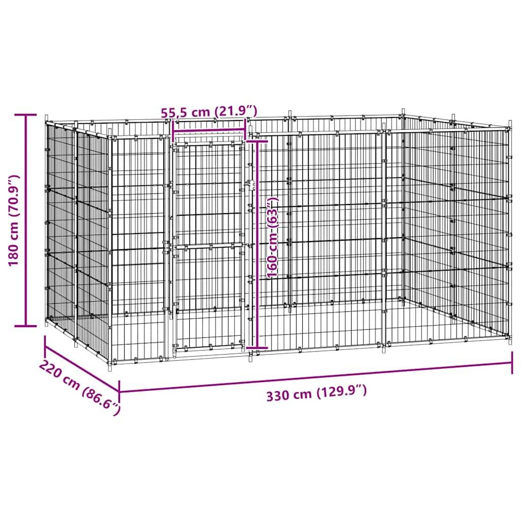 Vidaxl - Chenil extérieur Acier 7,26 m² vidaXL 3082298 - Imagen 3