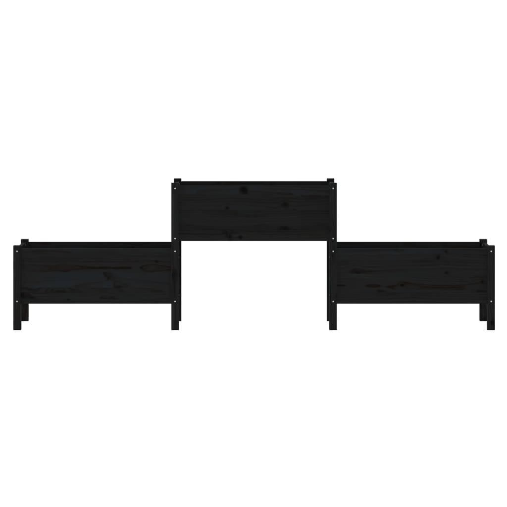 Maison Chic - Jardinière, Bac à fleurs, Pot de fleurs Noir 245,5x44x75 cm Bois massif de pin - Imagen 4