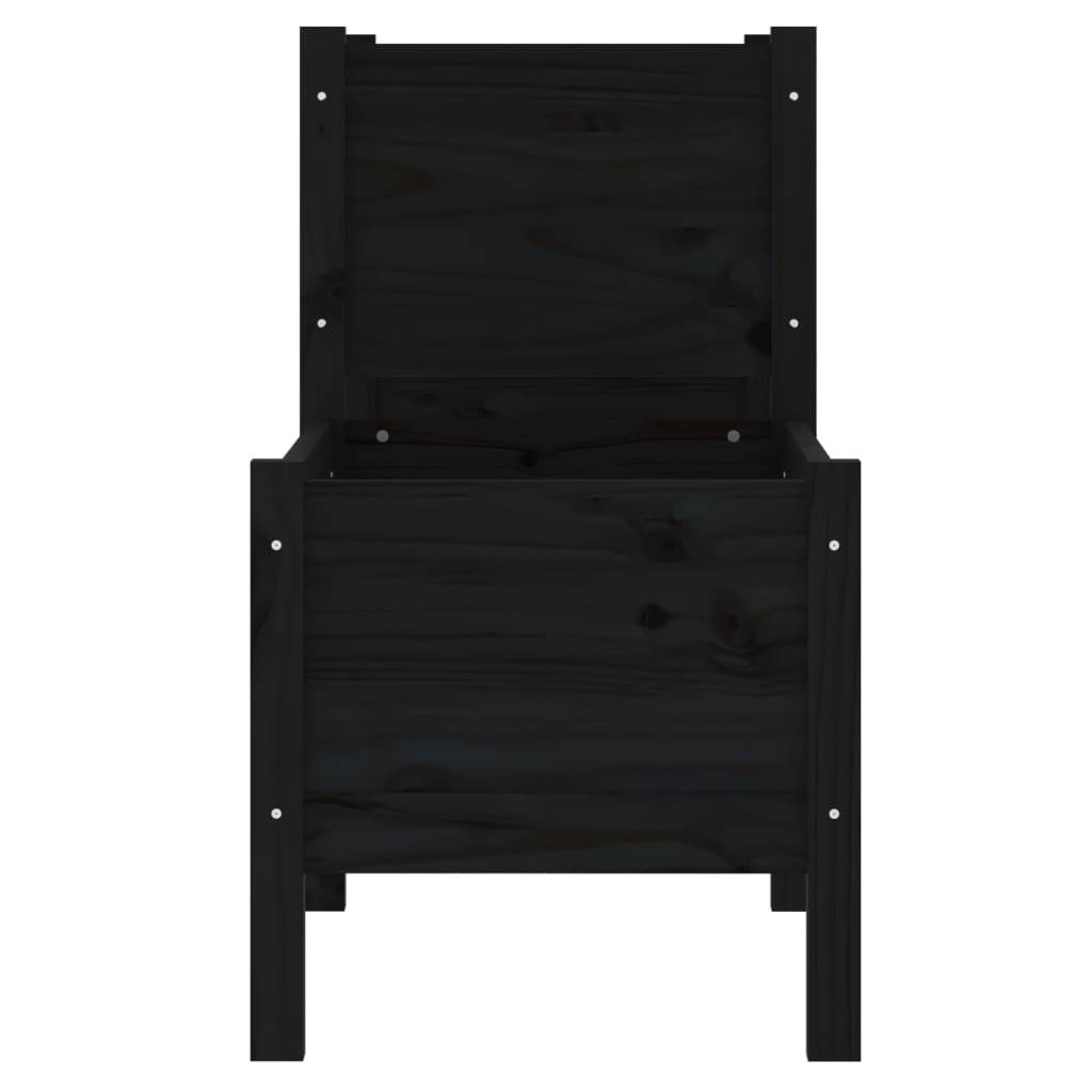 Maison Chic - Jardinière, Bac à fleurs, Pot de fleurs Noir 245,5x44x75 cm Bois massif de pin - Imagen 5