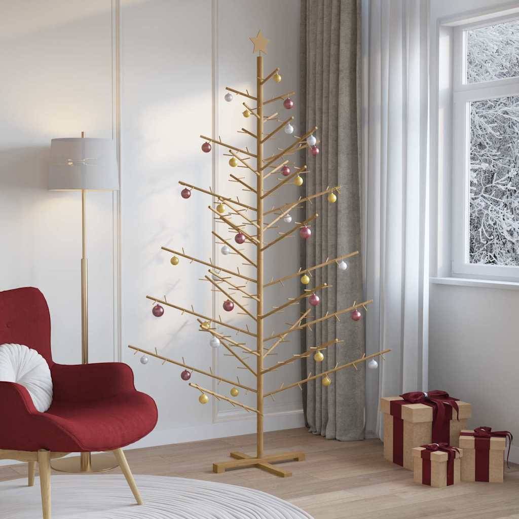 ComfortXL - Sapin de Noël en bois de pin Décoration de fête pour salon et terrasse Marron 210 cm – ComfortXL Outdoor Living - Image 4