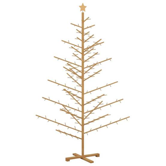 ComfortXL - Sapin de Noël en bois de pin Décoration de fête pour salon et terrasse Marron 210 cm – ComfortXL Outdoor Living - Image 2