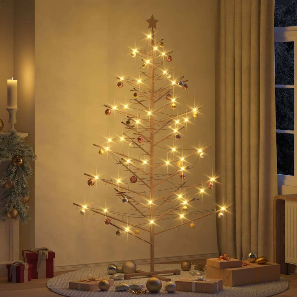ComfortXL - Sapin de Noël en bois de pin Décoration de fête pour salon et terrasse Marron 210 cm – ComfortXL Outdoor Living - Image 1