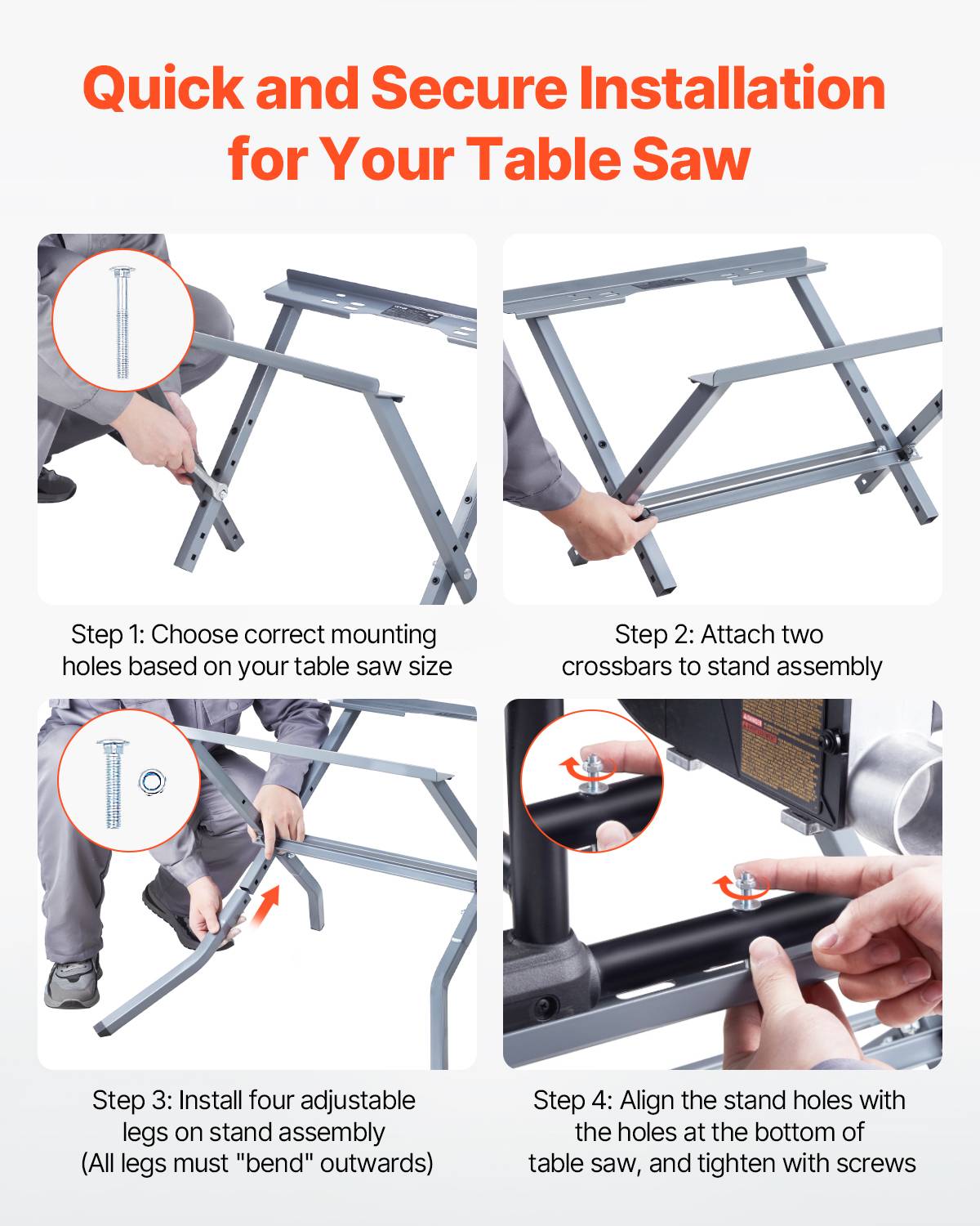 VEVOR Support pliable scie table, charge 158.76kg, compact, robuste, universel. - Image 6