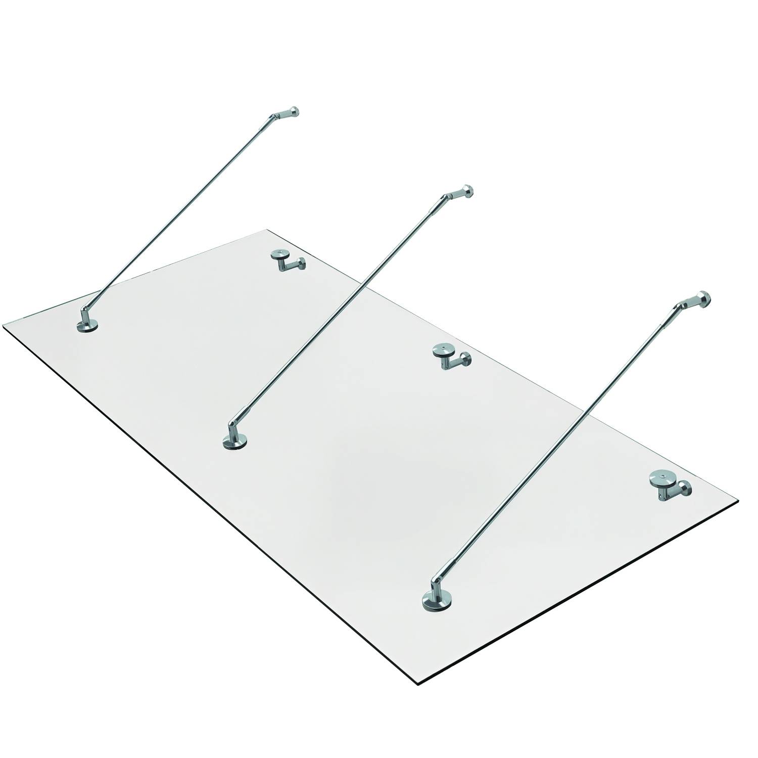 Marquise auvent porte verre trempé acier inoxydable protection pluie 200x90cm transparent - ComfortXL Outdoor Living - Image 1