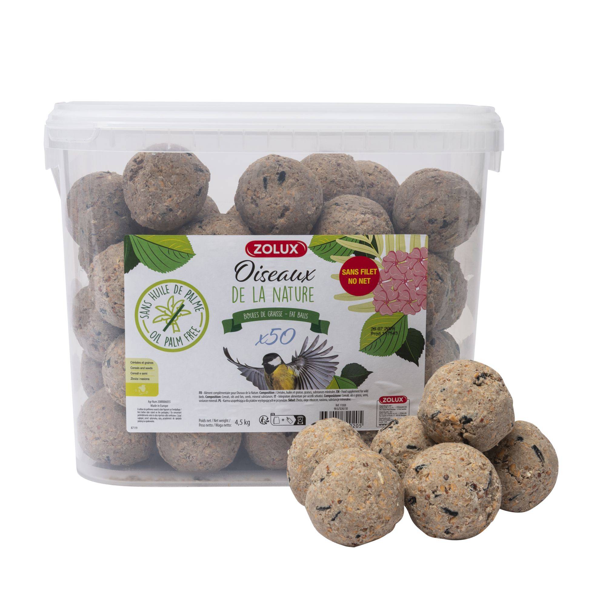Boules de graisse pour oiseaux 90gr  50 pcs  Zolux - Imagen 1