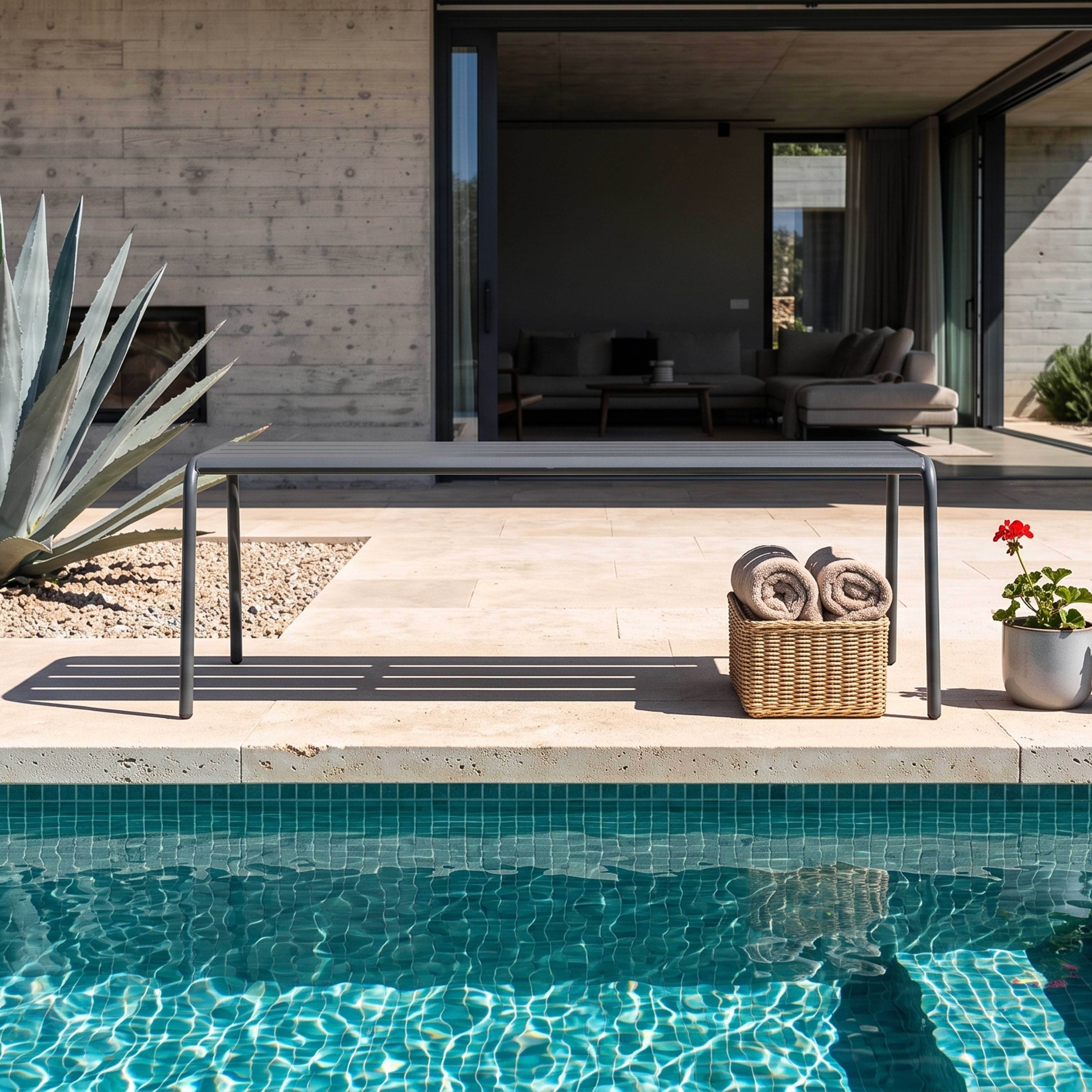 Oviala - Banc de jardin en acier anthracite Palavas - Oviala - Imagen 3