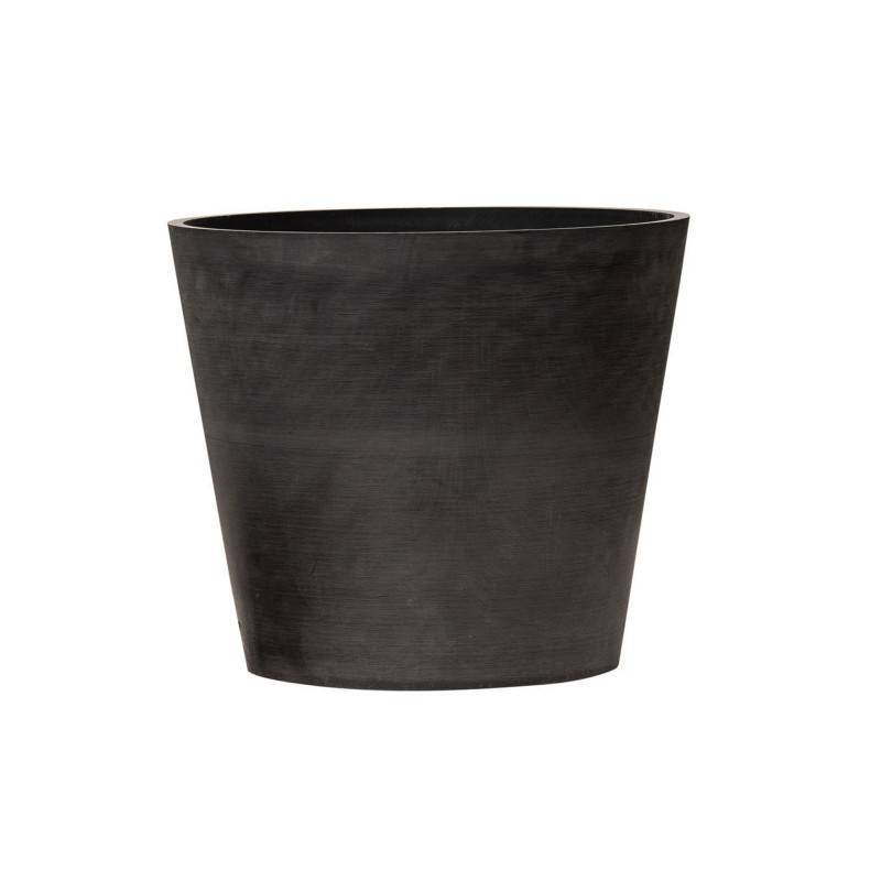 Pot de fleurs rond en plastique recyclé - Noir 40 cm - Novavita - Imagen 1