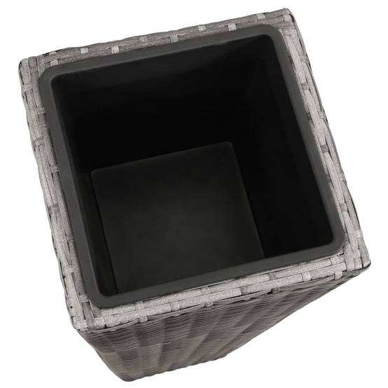 Jardinière | Lits surélevés de jardin 3 pcs Résine tressée Gris - Image 7