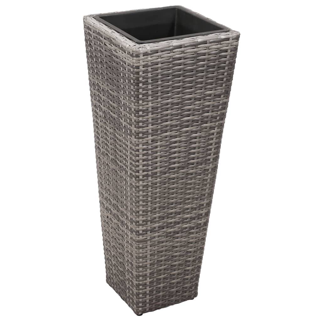 Jardinière | Lits surélevés de jardin 3 pcs Résine tressée Gris - Image 3