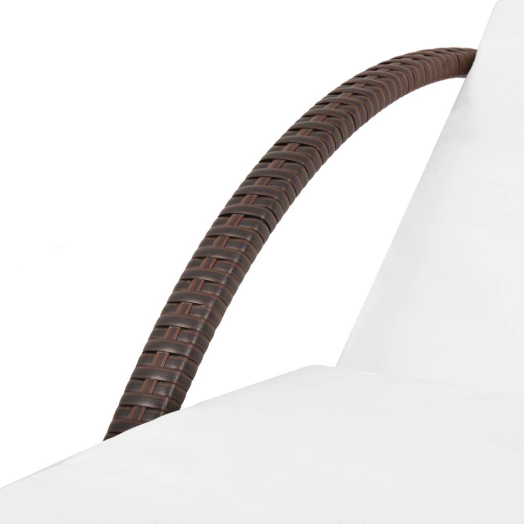 Helloshop26 - Transat chaise longue bain de soleil lit de jardin terrasse meuble d'extérieur avec coussin résine tressée marron - Imagen 6