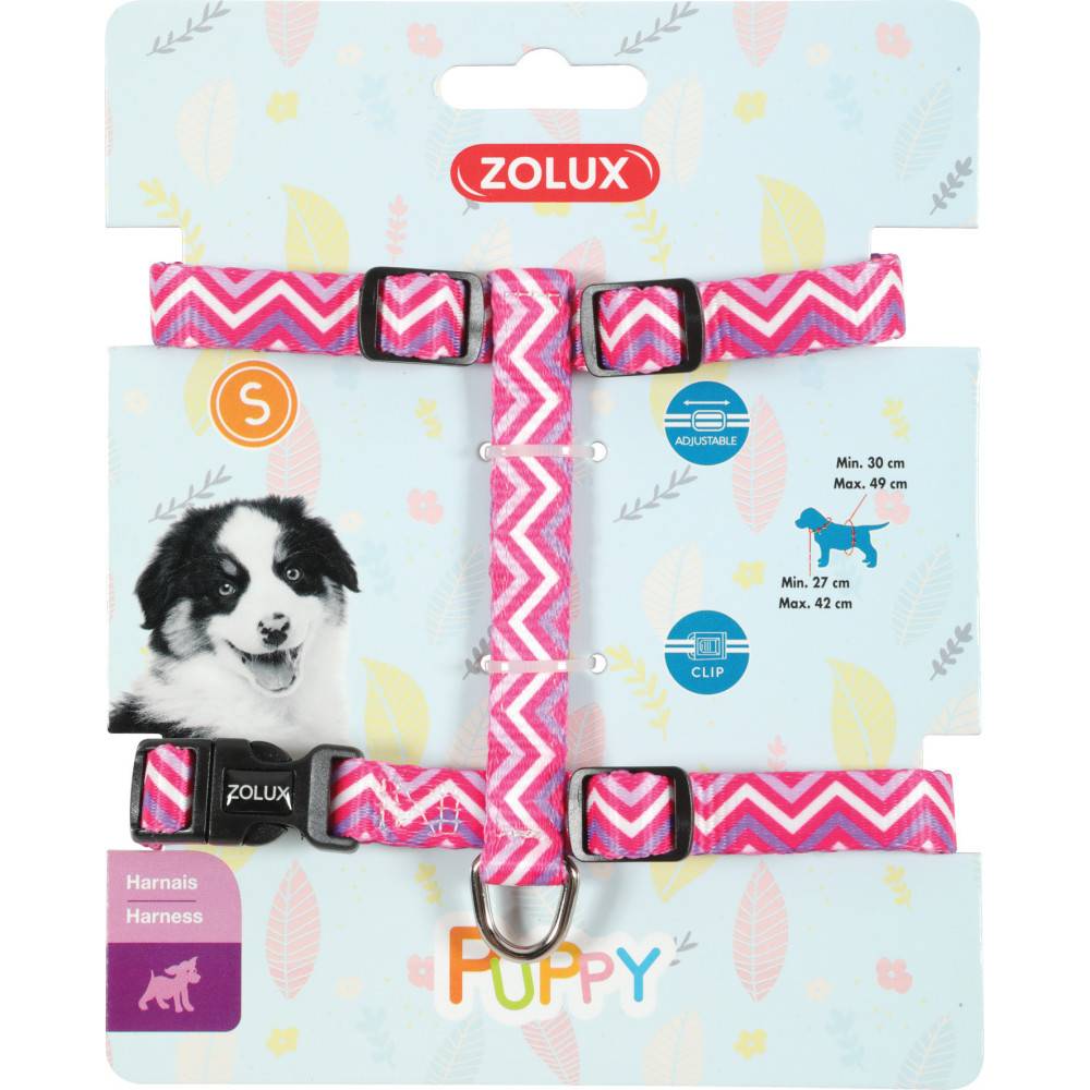 Harnais S puppy PIXIE rose 13 mm 27 à 42 cm pour chiot - Imagen 1