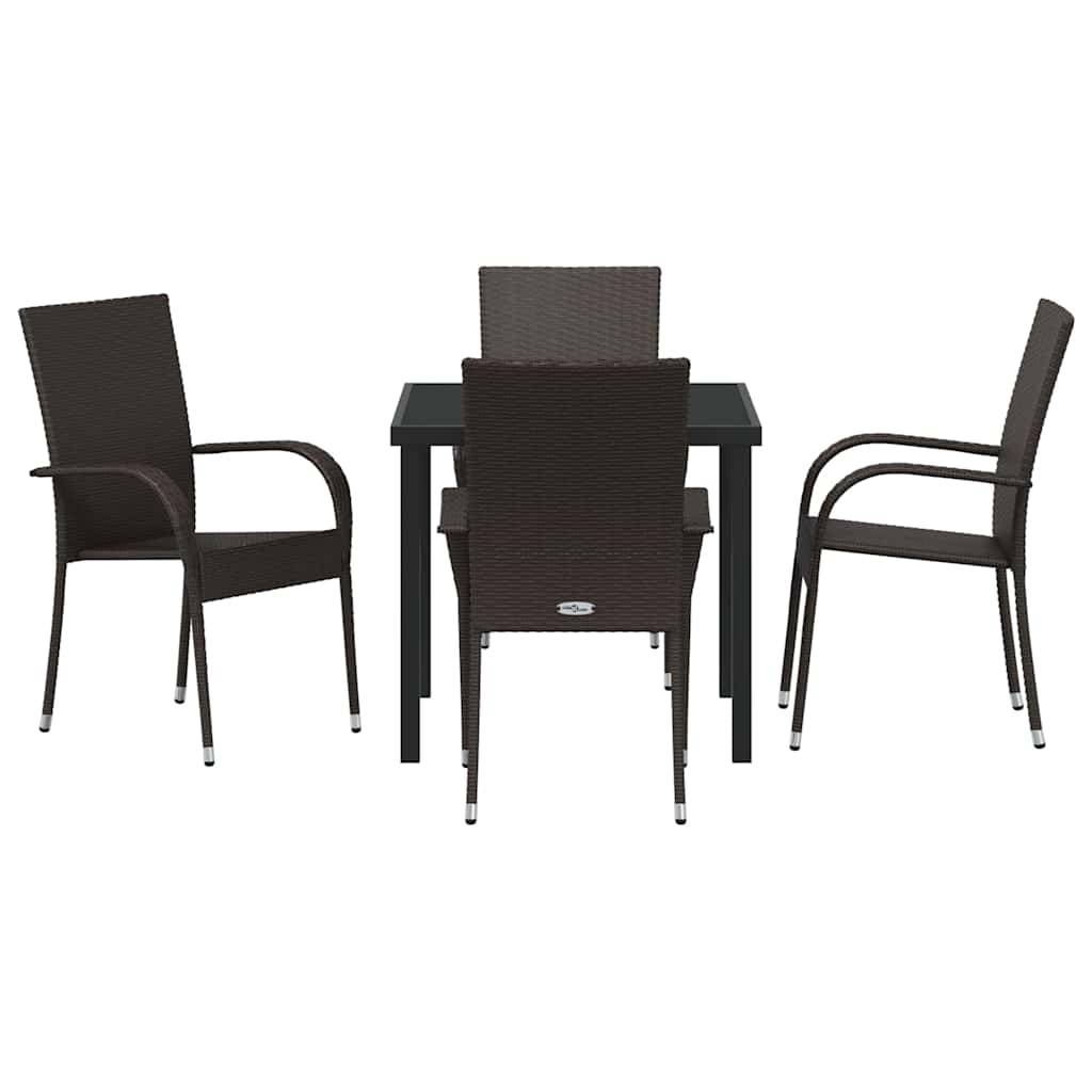 ComfortXL - Salon de Jardin 4 Places pour Repas en Plein Air avec Table en Verre Marron – ComfortXL Outdoor Living - Image 7