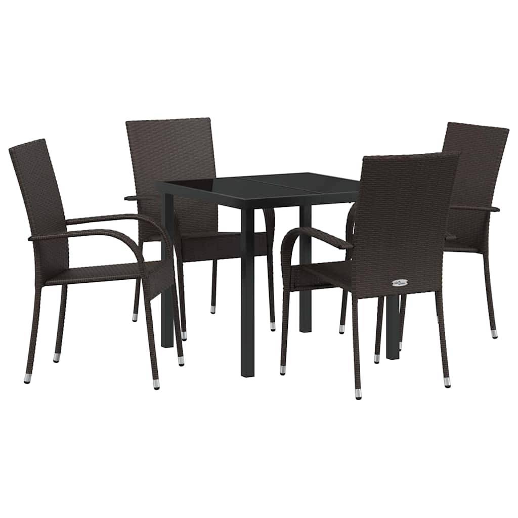 ComfortXL - Salon de Jardin 4 Places pour Repas en Plein Air avec Table en Verre Marron – ComfortXL Outdoor Living - Image 2