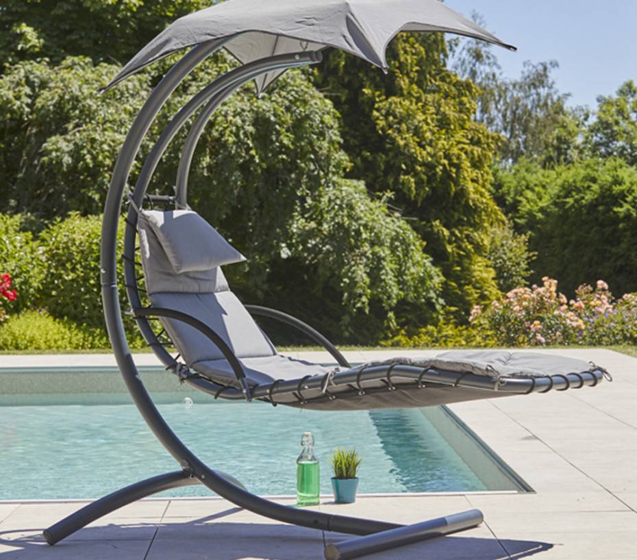 Transat de jardin suspendu  gris anthracite  BENDIGO - Image 1