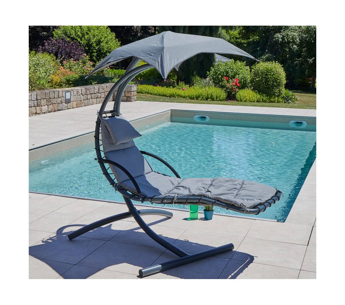 Transat de jardin suspendu  gris anthracite  BENDIGO - Image 4