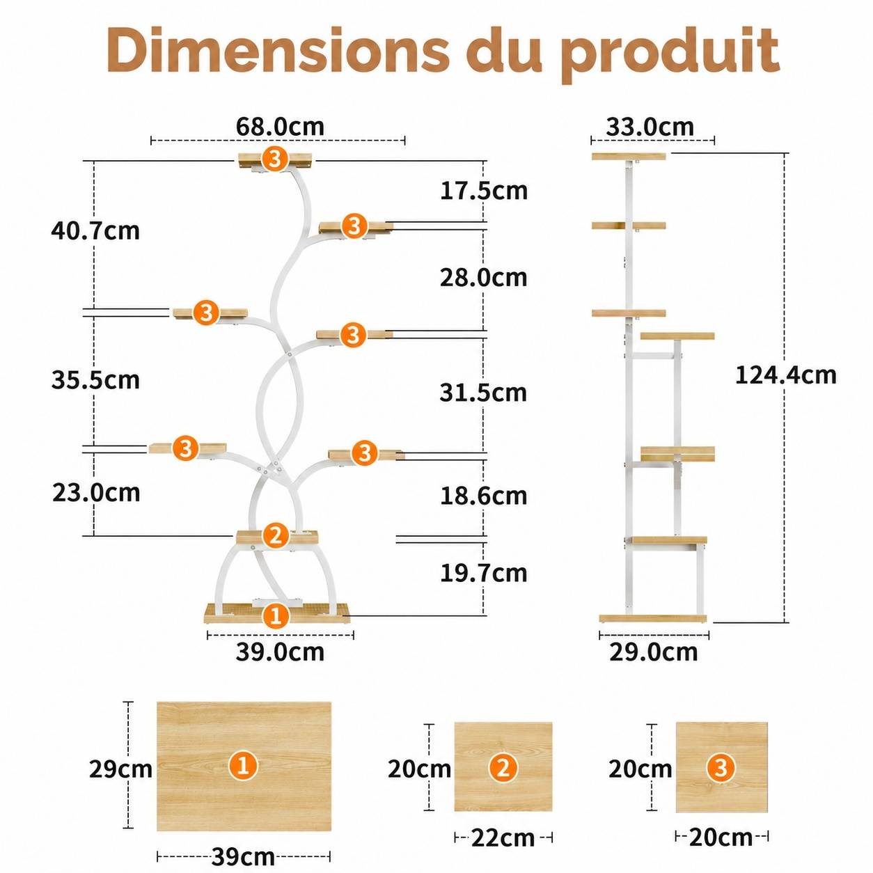 Étagère à Plantes 8 Niveaux avec Lampe de Culture Full Spectrum Stable Économe d'Espace Blanc - Image 7