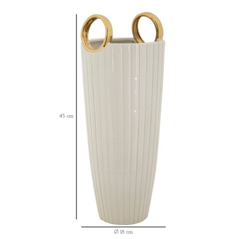 Vase en céramique blanche 18x45 cm - Mauro Ferretti - Image 7