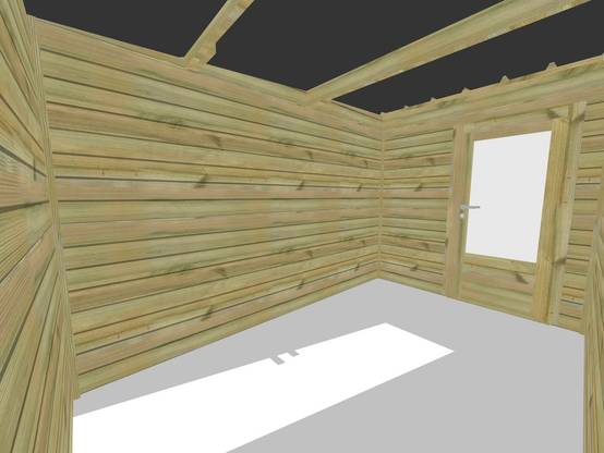 ABRI DE JARDIN bois autoclave 27mm - 3,14x3,44m / 11m2 - Bac acier - Abri Français - Image 5