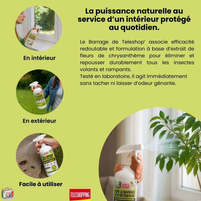 barrage aux insectes teleshopping | interieur & exterieur | spray fourmis | multi|insectes | anti pucerons plantes exterieur- VENTEO - Image 3