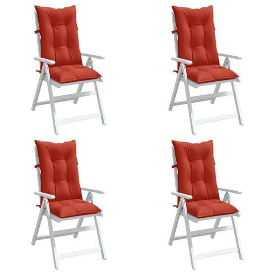 Coussins de chaise dossier haut polyester rouge mélangé 120 x 50 x 7 cm - PANGIVO - Image 1