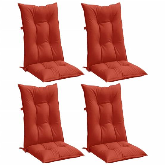 Coussins de chaise dossier haut polyester rouge mélangé 120 x 50 x 7 cm - PANGIVO - Image 4