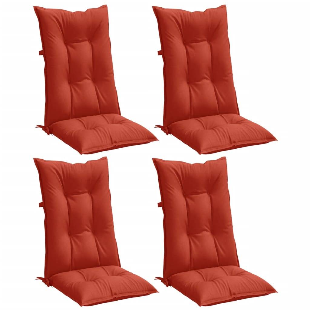 Coussins de chaise dossier haut polyester rouge mélangé 120 x 50 x 7 cm - PANGIVO - Image 4