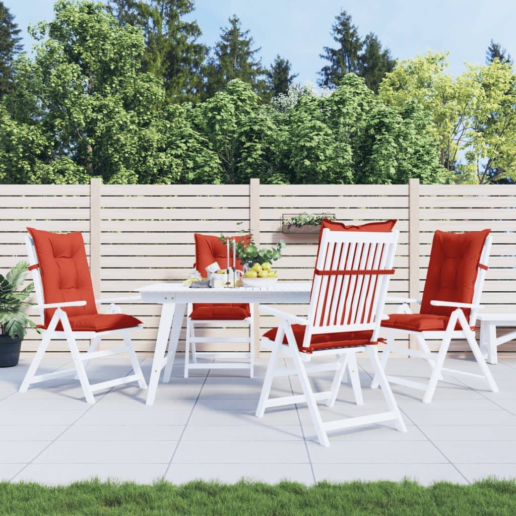 Coussins de chaise dossier haut polyester rouge mélangé 120 x 50 x 7 cm - PANGIVO - Image 3