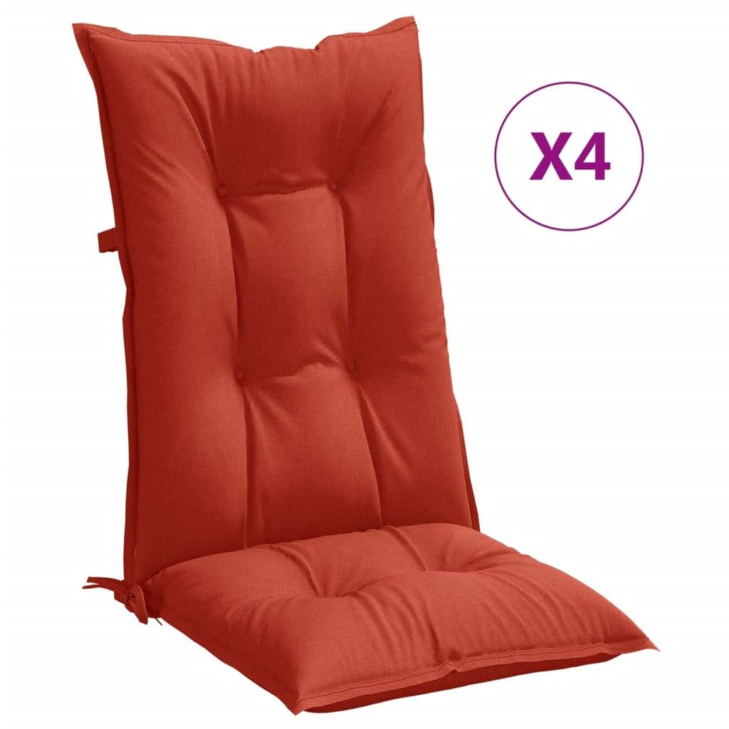 Coussins de chaise dossier haut polyester rouge mélangé 120 x 50 x 7 cm - PANGIVO - Image 2