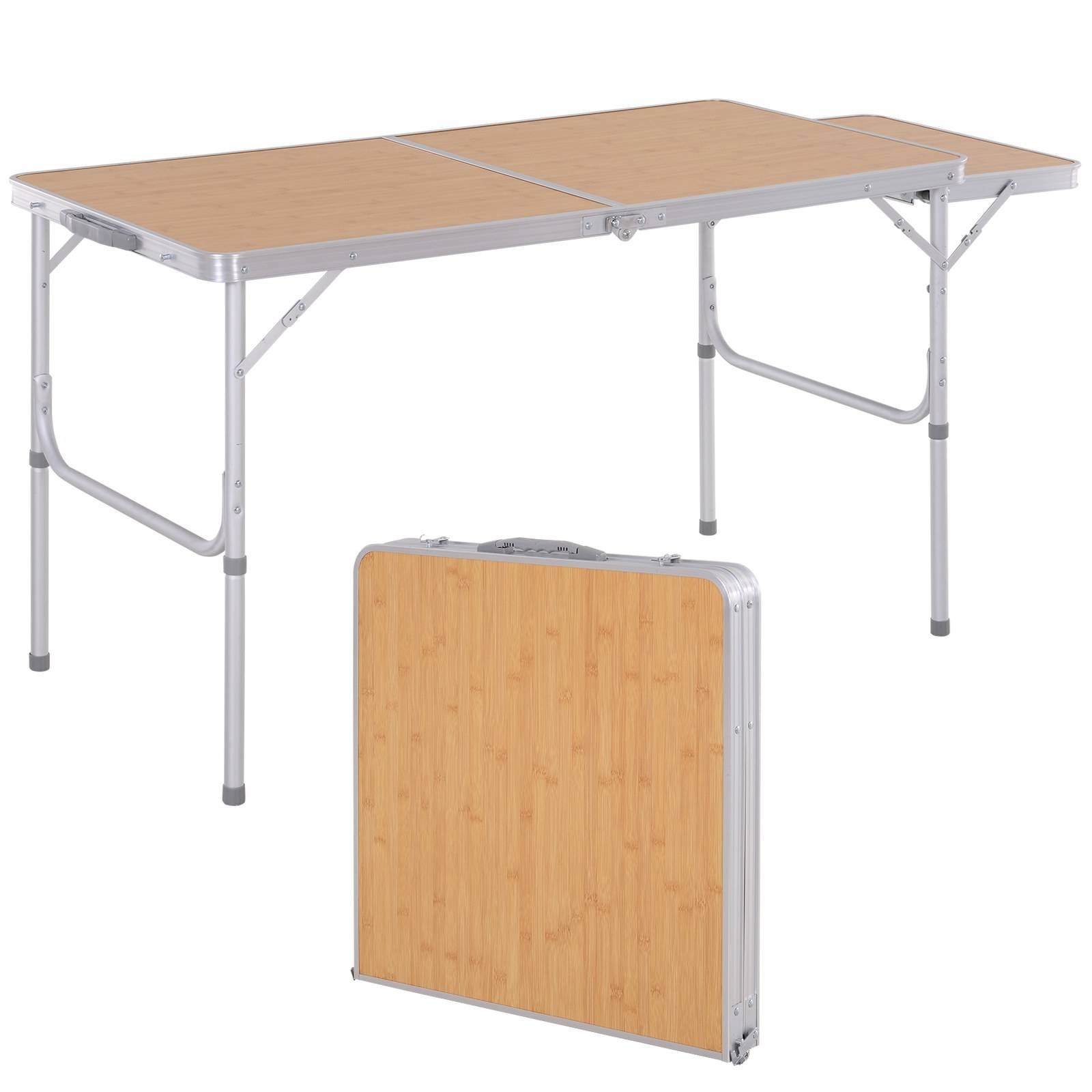 ComfortXL - Table de camping pliante aluminium pour pique-nique avec rallonge rabattable 153 x 60 cm - ComfortXL Outdoor Living - Image 2