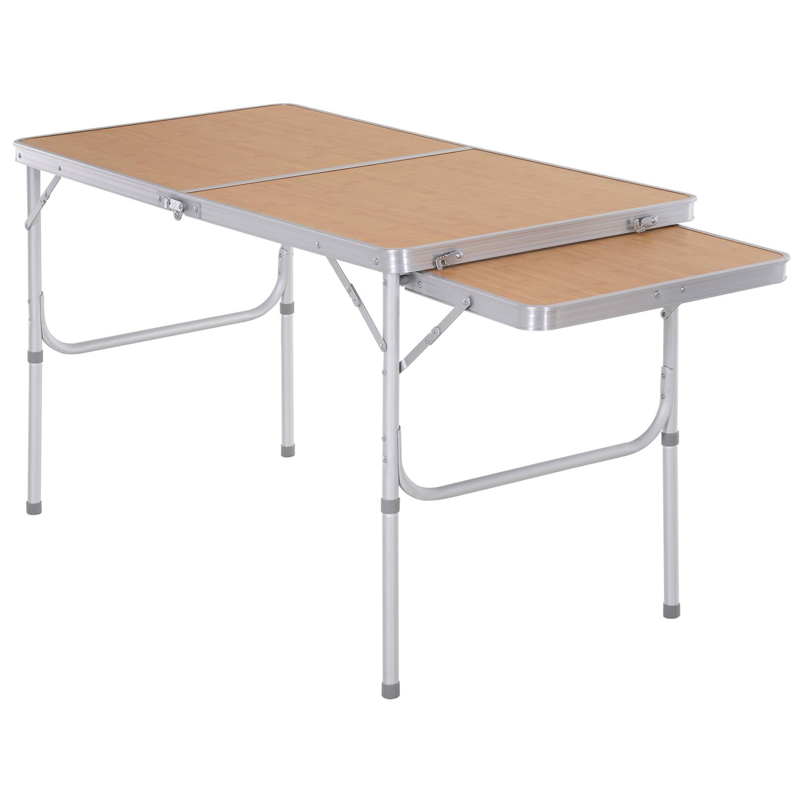 ComfortXL - Table de camping pliante aluminium pour pique-nique avec rallonge rabattable 153 x 60 cm - ComfortXL Outdoor Living - Image 1
