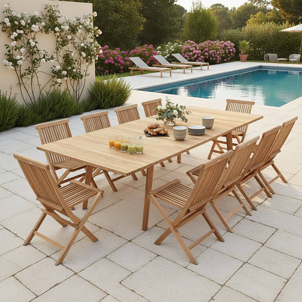 Teck'Attitude - Salon de jardin en teck massif Oasis, 10 places - TECK'Attitude - Image 2